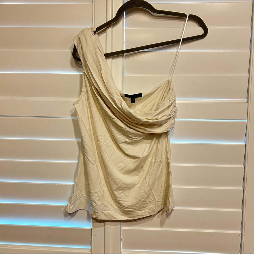 Banana Republic One Shoulder Tank Top Cream Size Medium - Picture 2 of 4